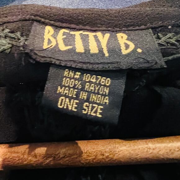 Betty B Sheer Sequin Dress Coverup Long Sleeve V Neck Black OSFA - Picture 6 of 6